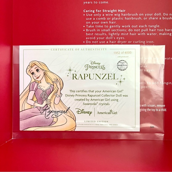 American Girl Disney Limited Edition Collector Series Rapunzel Doll - Picture 10 of 11
